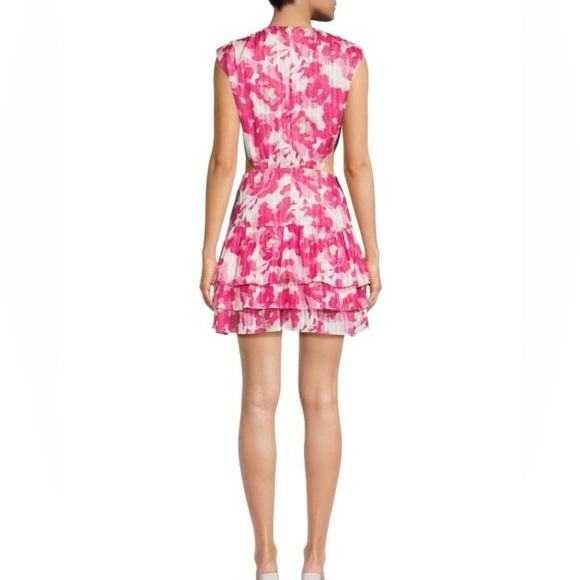 Torn by Ronny Kobo Collection Pink White Cut Out Mini Dress Size Small NWT - Picture 3 of 11